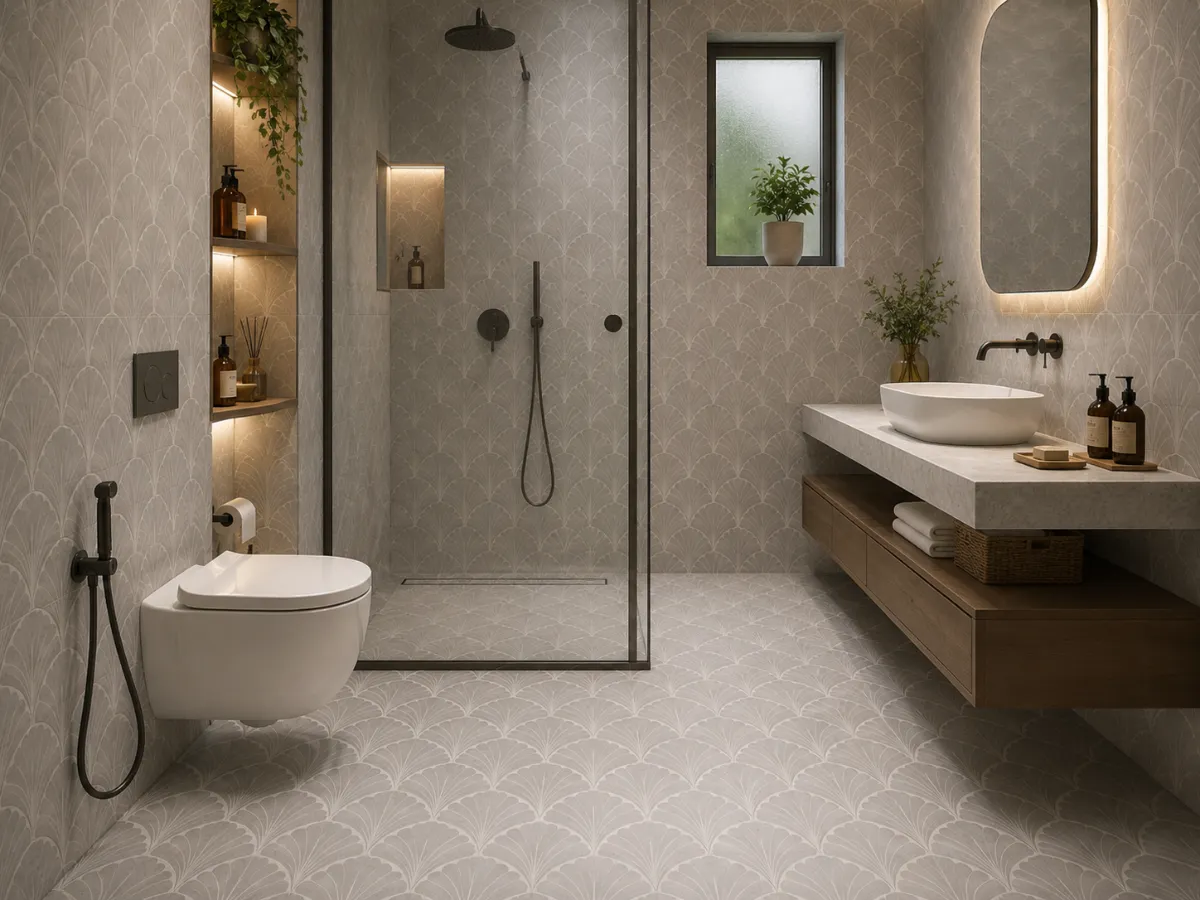 Wall-To-Floor Tile Design